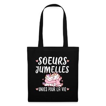 Sœurs Jumelles Licorne Famille Humour Amour - Sac en tissu - noir - Devant