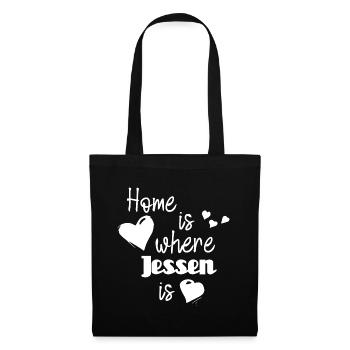Zuhause in Jessen - Home is where Jessen is - Stoffbeutel - Schwarz - Vorne