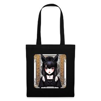 Mystérieuse fille gothique cool - Sac en tissu - noir - Devant