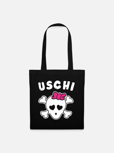 Piratin Uschi Design für Mädchen und Frauen - Stoffbeutel - Schwarz