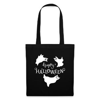Chaton fantômes d’Halloween - Sac en tissu - noir - Devant
