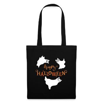 happy halloween ghost kitten - Stoffbeutel - Schwarz - Vorne