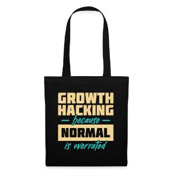 Growth Hacking, weil "normal" überbewertet wird - Stoffbeutel - Schwarz - Vorne