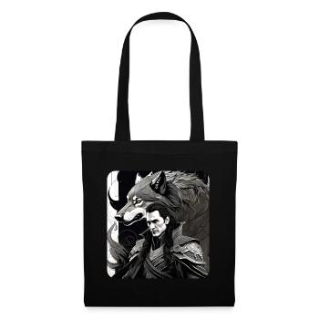 Loki avec le loup de Fenri Asgard Ragnarok - Sac en tissu - noir - Devant