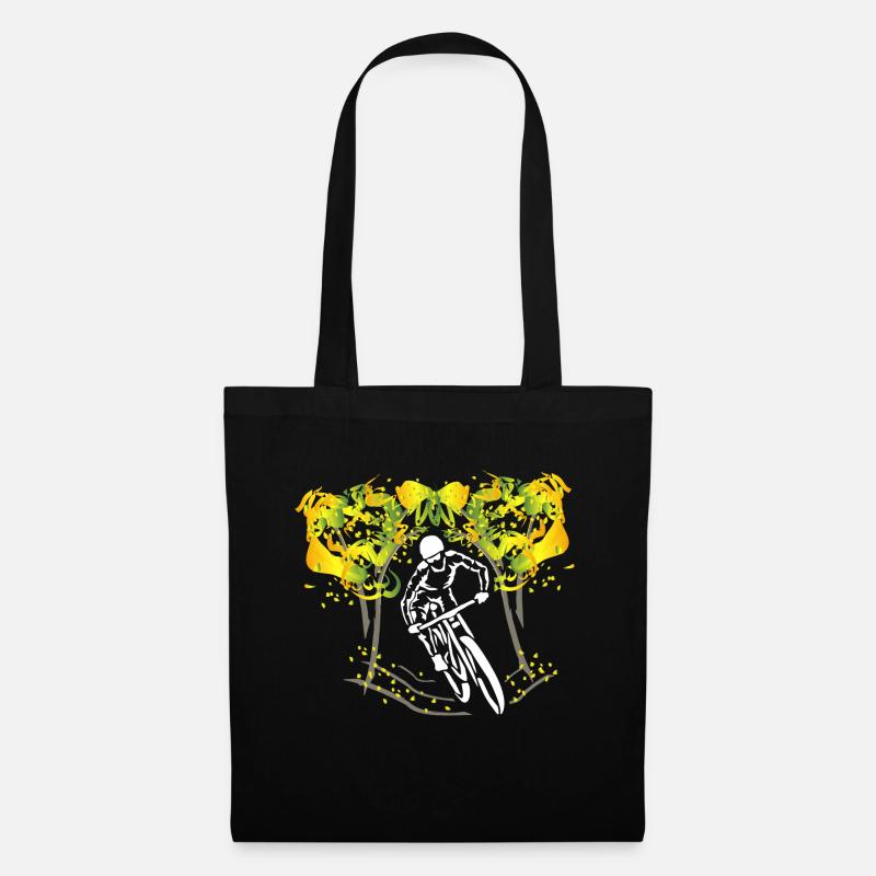 Motiv MTB Downhill Fahrrad Geschenk - Stoffbeutel - Schwarz
