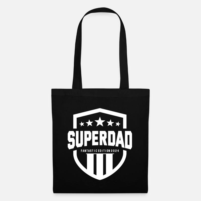 Superdad Weiß - Stoffbeutel - Schwarz