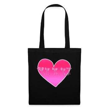 herz schleifen rosa symbol liebe - Stoffbeutel - Schwarz - Vorne