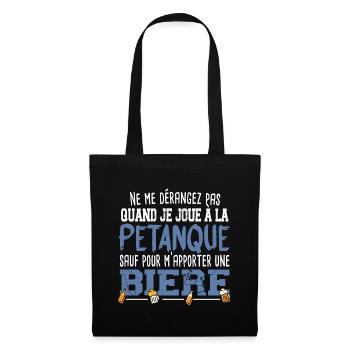 Pétanque Bière Boule Marseille Sud France Cadeau - Sac en tissu - noir - Devant