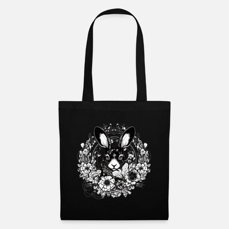 Rabbit Bunny Gothic Art - Tote Bag - black
