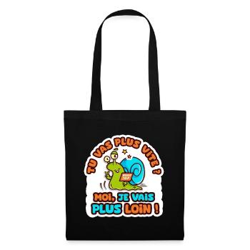 je vais plus loin humour sticker camping car - Sac en tissu - noir - Devant