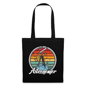 Telescope Hobby Astronomy Stars Planets - Tote Bag - black - Front