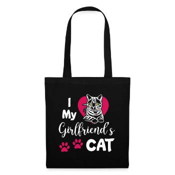 I Love My Girlfriends Cat - Stoffbeutel - Schwarz - Vorne