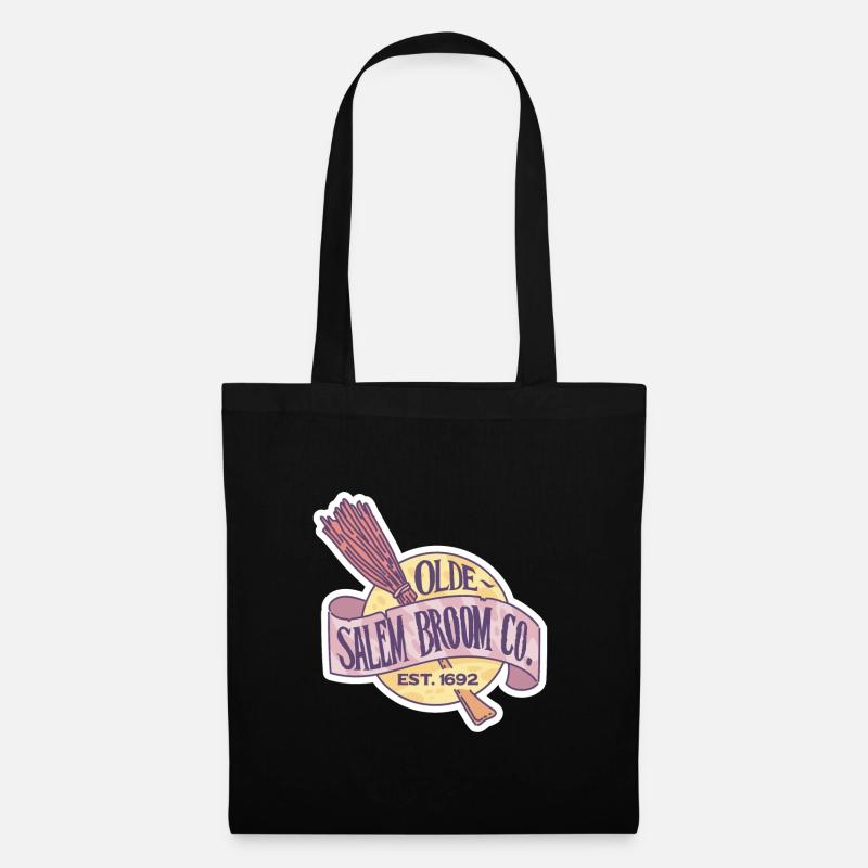 Hexen besen Salem Retro Logo lustiger Spruch - Stoffbeutel - Schwarz