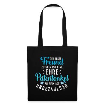 Patenonkel - Stoffbeutel - Schwarz - Vorne