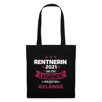 Rentnerin 2021 - Stoffbeutel - Schwarz - Vorne