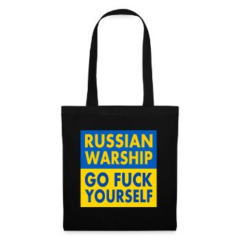 russian warship go f yourself - Stoffbeutel - Schwarz - Vorne