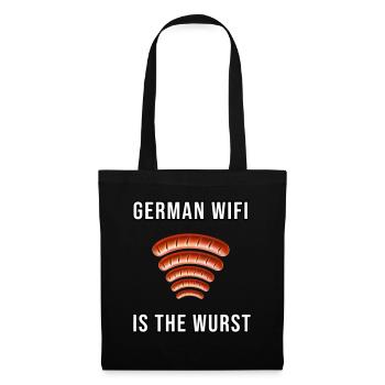 Bratwurst German Wifi Funny Saying Gift Sausage - Tote Bag - black - Front