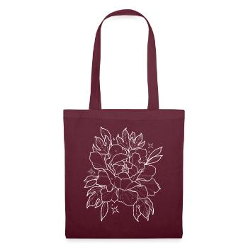 P E O N Y LOVE - Sac en tissu - bordeaux - Devant