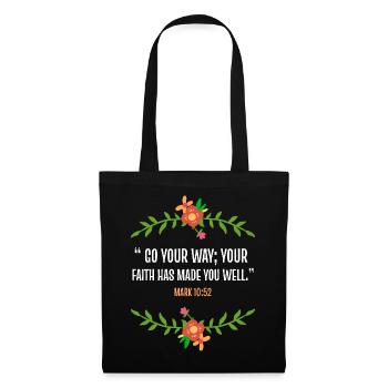 Bible verse Mark 10 52 - Tote Bag - black - Front