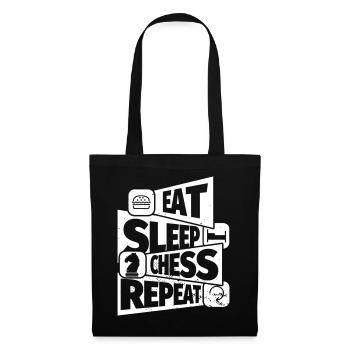 Jeu d’échecs drôle en disant Joueur d’échecs: Manger, Dormir - Sac en tissu - noir - Devant