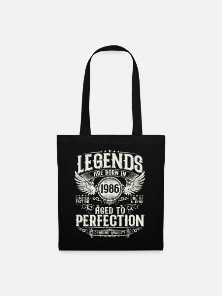 Born in 1986 Legends Birthday Gift - Tote Bag - black