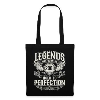 Né en 2001 Legends Cadeau d’anniversaire - Sac en tissu - noir - Devant