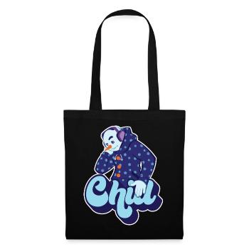 Chill Cool Fun Schneemann Winter Schnee Weihnachtsgeschenk - Stoffbeutel - Schwarz - Vorne