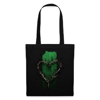 Thorned Devotion: Heart-Shaped Thorn Branch - Tote Bag - black - Front