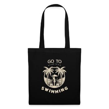 Femme nageuse - Sac en tissu - noir - Devant
