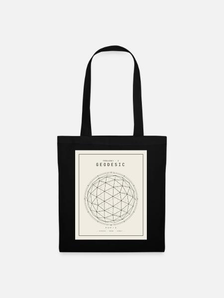 Geodesische Sphäre Geometrie Muster - Stoffbeutel - Schwarz