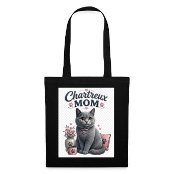 Maman Charteux Amour du chat gris - Sac en tissu - noir - Devant