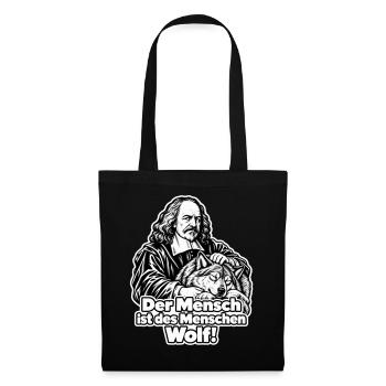 Der Mensch ist des Menschen Wolf - Stoffbeutel - Schwarz - Vorne