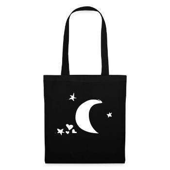 hearts heart moon night sky star - Tote Bag - black - Front