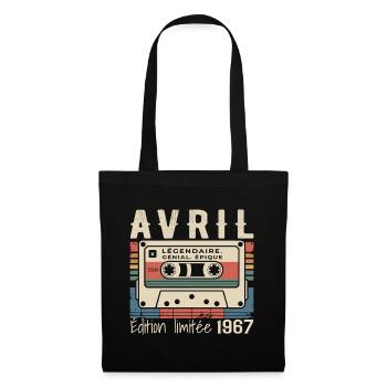 avril 1967 April 1967  - Sac en tissu - noir - Devant