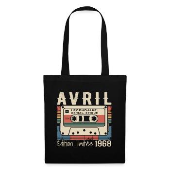 avril 1968 April 1968  - Sac en tissu - noir - Devant