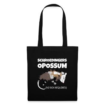 Schrödingers Opossum (Schrödingers Katze) ohne Box - Stoffbeutel - Schwarz - Vorne
