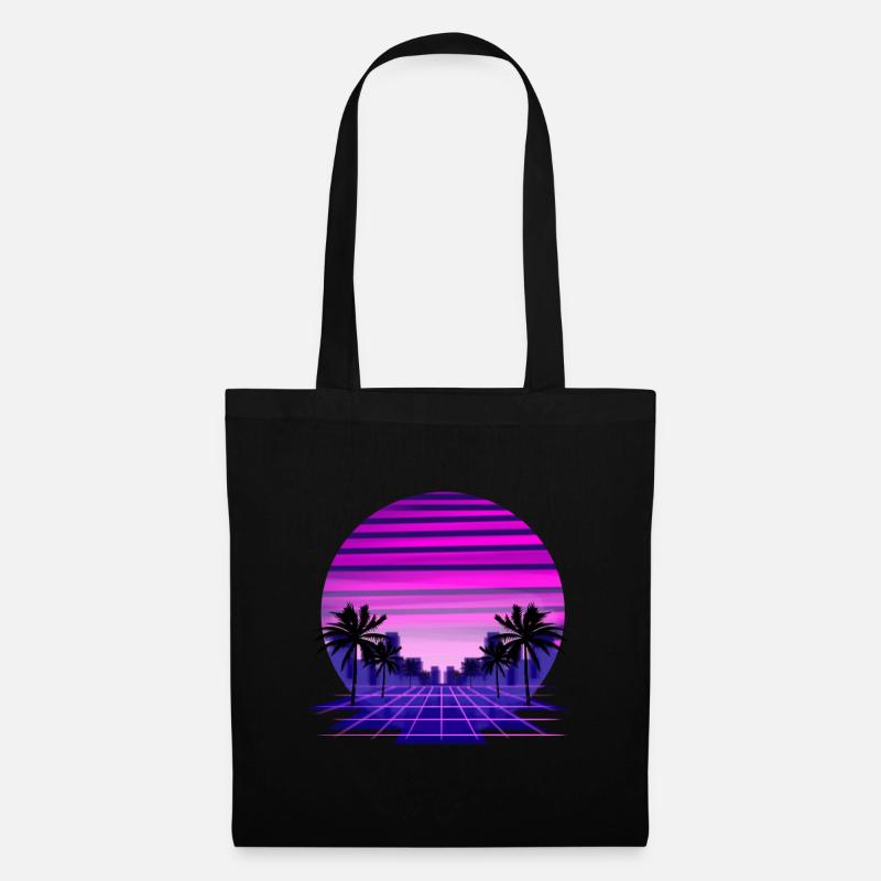 Miami Retro - retrowave - synthwave - Tote Bag - black