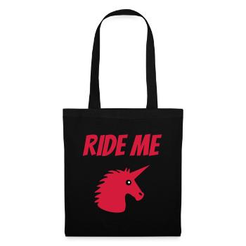 Chevauche-moi (tête de licorne) - Sac en tissu - noir - Devant
