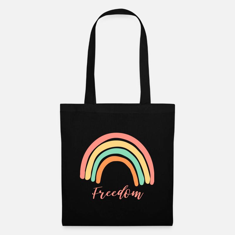 Regenbogenfreiheit - Stoffbeutel - Schwarz