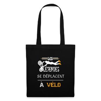 vélo, cadeau - Sac en tissu - noir - Devant
