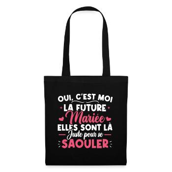Oui, c'est moi la future mariée - Sac en tissu - noir - Devant