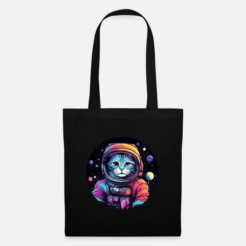 Katze Space Astronaut - Stoffbeutel - Schwarz