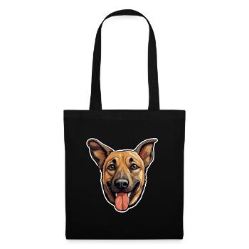 Malinois Dog Face - Living Woof - Tote Bag - black - Front