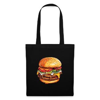 Délice de cheeseburger - Sac en tissu - noir - Devant