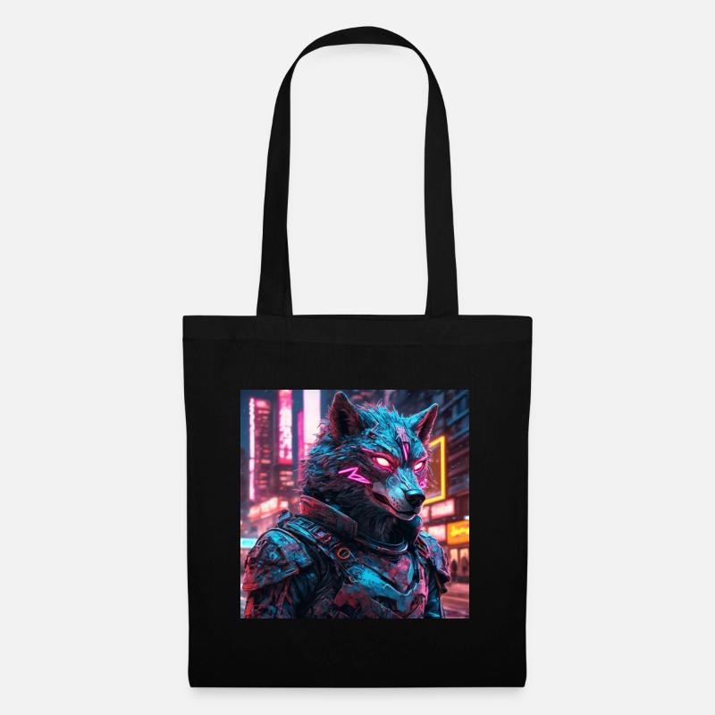 Cyberpunk Wolf - Tote Bag - black