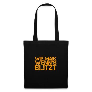 wenn es blitzt - Stoffbeutel - Schwarz - Vorne