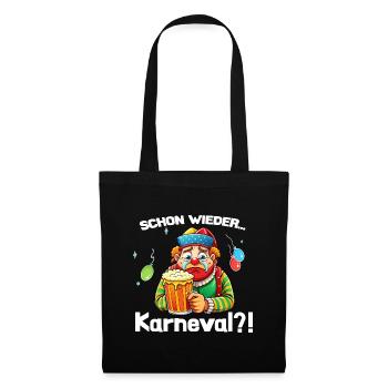 Sad Clown Karneval Bier Mann Genervt - Stoffbeutel - Schwarz - Vorne