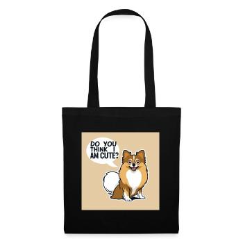 Funny Pomeranian Dog - Do You Think I Am Cute? - Tote Bag - black - Front