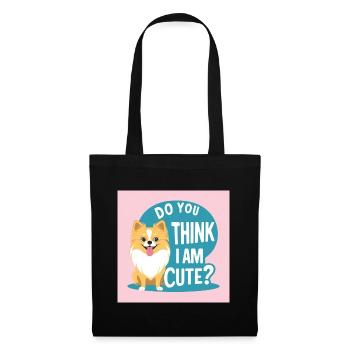 Pomeranian Dog "Do You Think I am cute?" - Tote Bag - black - Front