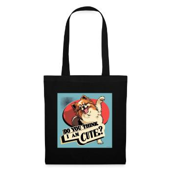 Funny Pomeranian Dog - Do You Think I Am Cute? - Tote Bag - black - Front